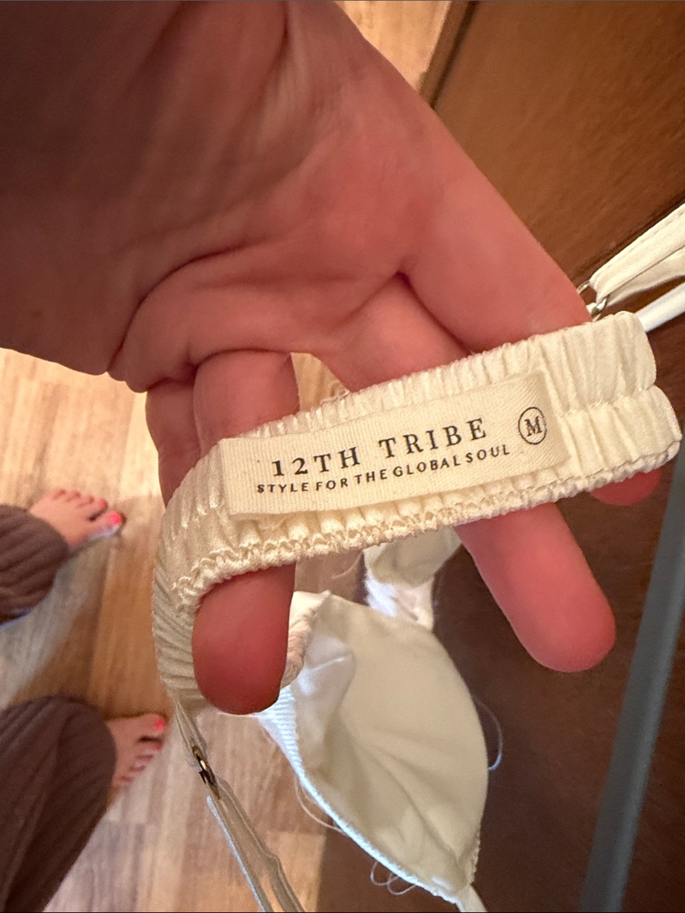 12th Tribe White Fringe Crop Bralette - Picture 2 of 3